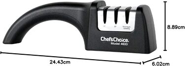 Точилка для ножів Chef'sChoice AngleSelect: професійна ручна точилка з контролем кута 15/20 градусів, з алмазним абразивом, 2-ступенева