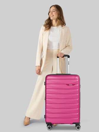 Набір валіз для подорожей Bench Paris, 3 предмети, поліпропілен, Arctic-pink (розмір M), з TSA-замком та 4 подвійними колесами