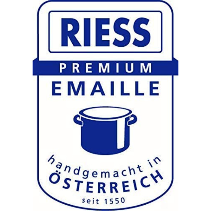 Овальна гусятниця Riess CLASSIC з кришкою, 6.5 л, емальована, 38 см, для індукції, синя зовні, чорна всередині