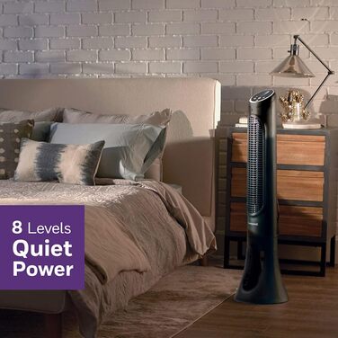 Вентилятор Honeywell QuietSet Tower HYF290, 8 швидкостей, 80° осциляція, таймер, дистанційне керування, димування