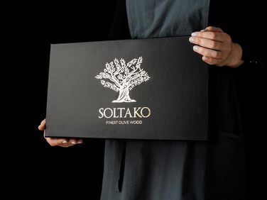 Набір обробних дощок SOLTAKO з оливкового дерева з соковою канавкою, 3 шт. (35/40/45 см), дерев'яні дошки для стейку з ручкою The Rustic BBQ