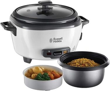 Рисварка електрична Russell Hobbs Mini 0.8л біла: для рису, кіноа, кускусу