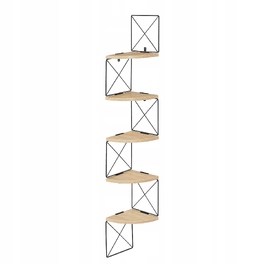 Стелаж MUFART 20 см x 127,5 см x 20 см, чорний, дуб сонома