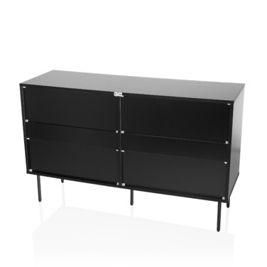 Тумба під TV/білизна KARBY S 120x40x75 см, 6 висувних ящиків, чорний колір, hjh LIVING