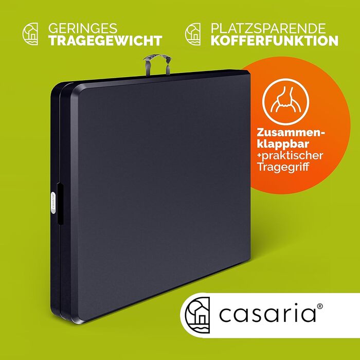 Розкладний садовий стіл CASARIA® 183x75 см, антрацит, на 8 осіб