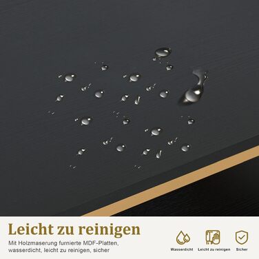 Стіл MCombo багатофункціональний: манікюрний, туалетний та комп'ютерний зі 6 шухлядами, сучасний дизайн, чорно-золотий, 46x125x81 см