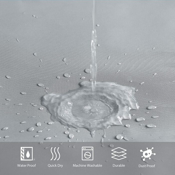 Душова завіса Furlinic 200x200 см, антибактеріальна, водонепроникна, для ванни і душу, EVA, з 12 кільцями, темно-синя, протигрибкова, з обважнювачем