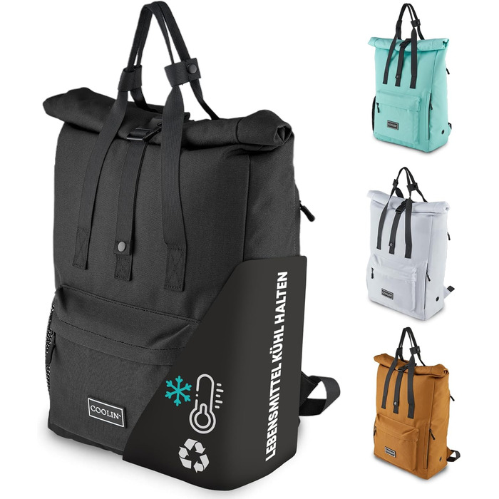 Терморюкзак Coolin' Kühlrucksack 30L: 30 літрів, відділення для охолодження, пляшки, пікнік, пляж, подорожі. Білий (Чорний)