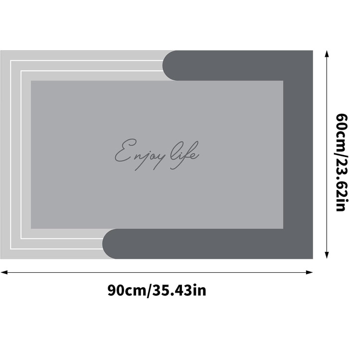 YeahBoom супер вбираюча килимок для підлоги 60x90 см, водонепроникний, протиковзкий, для ванної та кухні, маслостійкий, легко миється, килимок для душу, Enjoy Life