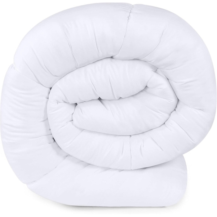 Ковдра постільна Utopia Bedding 200x200 см, стегане пухове покривало з наповнювачем з поліестеру 350 GSM (біле)