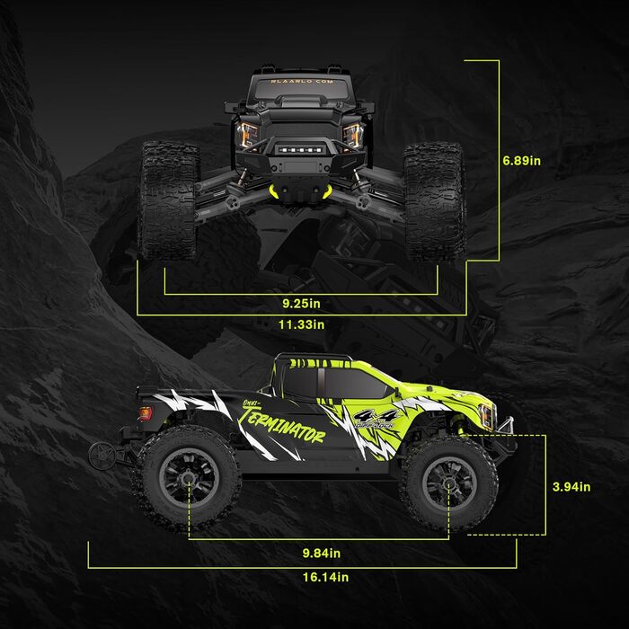 Радіокерований автомобіль RIAARIO 1:10 Brushless 50 км/год Позашляховик 4WD Водонепроникний карбон