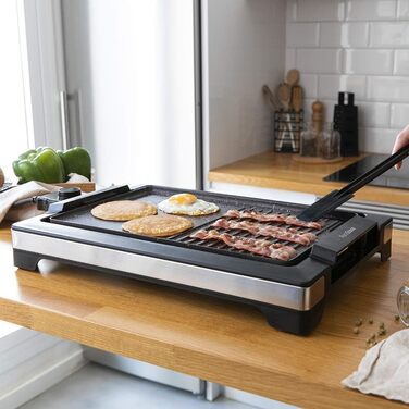 Електрична гриль-плита Cecotec Tasty&Grill 2000 InoxStone, 2000 Вт, нержавіюча сталь, регульована температура, антипригарне покриття