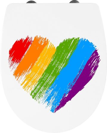 Сидіння для унітазу Cornat Rainbow, білий, термопласт, з малюнком веселки, плавне закривання, легке очищення