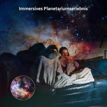 Проектор зоряного неба та галактики Sternenhimmel, нічник-планетарій з 3 скляними дисками для дітей та дорослих, білий