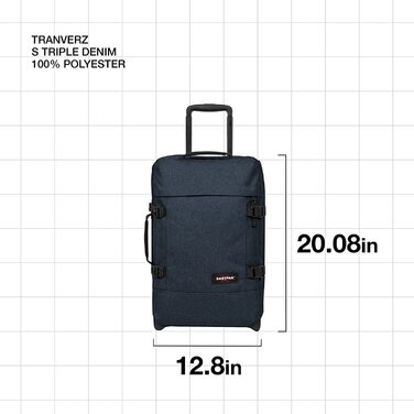 Валіза Eastpak TRANVERZ S 42 л, 51×32,5×23 см, синя джинсова