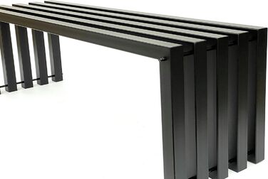 Садова лавка DanDiBo Ida 120 см, масивний метал, чорна, сучасна, для парку та саду, стійка до погодних умов