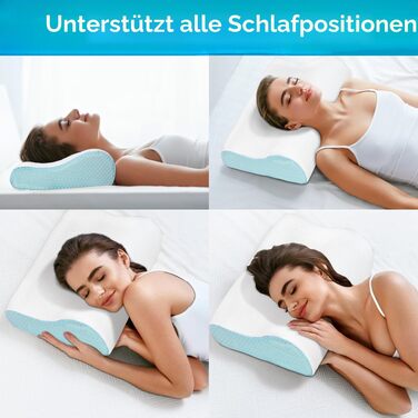 Ергономічна подушка для шиї з ефектом пам'яті Memory Foam для зняття болю та підтримки шийного відділу, Queen