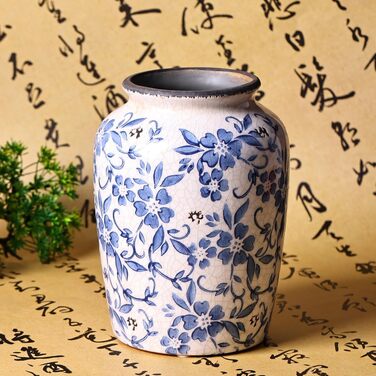 Ваза керамічна Blau-Weiße Chinoiserie, розписна, вінтажна для декору вітальні, їдальні та полиці – декор в стилі прованс