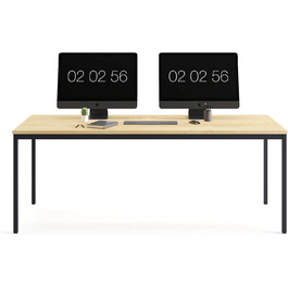 Стіл furni24 160x80x75 см, сталь, дуб, для офісу, кухні, геймінгу, TÜV/GS, легкий монтаж, багатофункціональний, антрацит