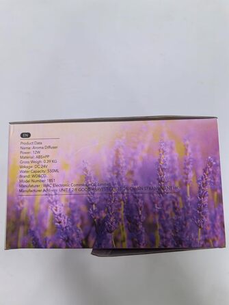 Ультразвуковий аромадифузор WD&CD 550 мл з пультом, зволожувач повітря, LED підсвічування 7 кольорів, автоматичне вимкнення, для ефірних олій, білий