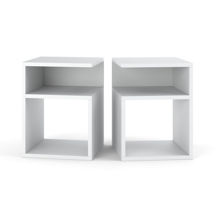 Приліжкова тумба Stiv-Meble, білий матовий, 32x41x30 см, для самостійного збирання
