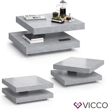 Журнальний стіл Vicco Elias, бетон, 70x34 см