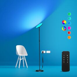LED RGB торшер 36W 3000Лм з димуванням, кольоровою зміною, пультом і сенсорним керуванням, сучасний світильник для вітальні, спальні, офісу