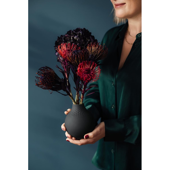 Ваза Villeroy & Boch Collier Noir Perle No. 3, 11x11x12 см, Преміум фарфор, Чорна