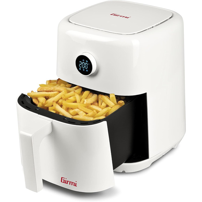 Аерофритюрниця Girmi FG86 Ecofrit Easy на 5 літрів, 1400 Вт, 6 програм, дисплей з поворотним регулятором, таймер, книга рецептів