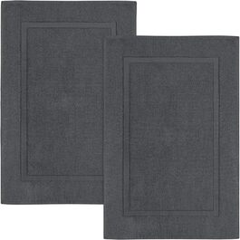 Бавовняний килимок для ванної Utopia Towels, 2 шт, 53x86 см, сірий, махровий, праний
