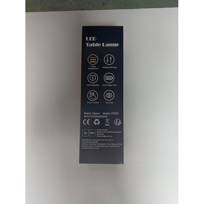 LED настільна лампа Aipsun, 2 шт., димована, акумуляторна, бездротова, антрацит, алюміній, IP54, USB-C, 2700K/4000K/6000K, водостійка