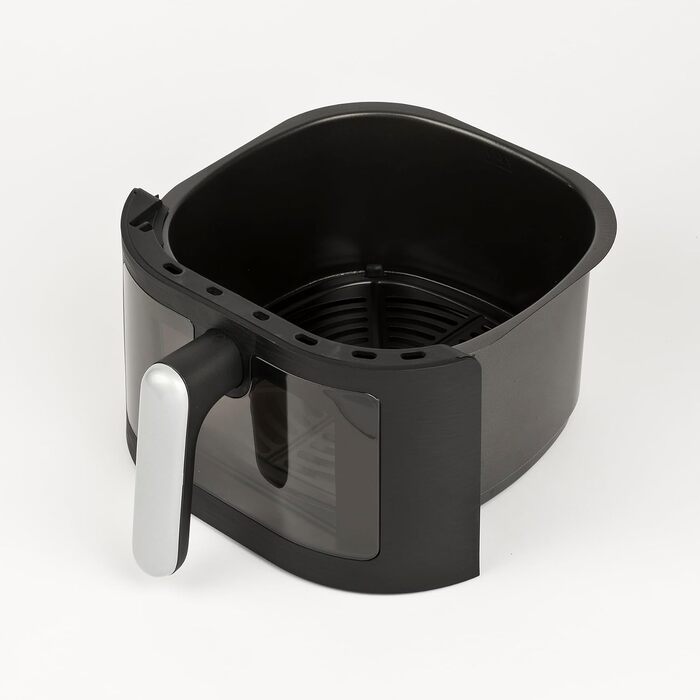 Аерофритюрниця Girmi FG26 Ecofrit Bis з двома зонами приготування, 9 л, 2400 Вт, цифровий дисплей, антипригарне покриття, BPA/PFOA Safe, чорний/сріблястий