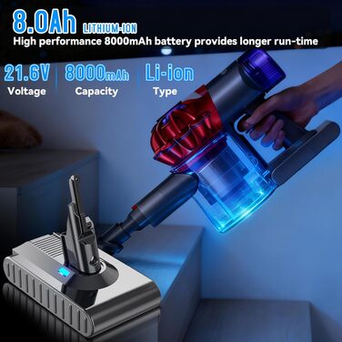 Акумулятор Dyson V7/SV11 (замінний) з LED дисплеєм + 2 фільтри, викрутка, гвинти, блокування кнопки | Оригінал