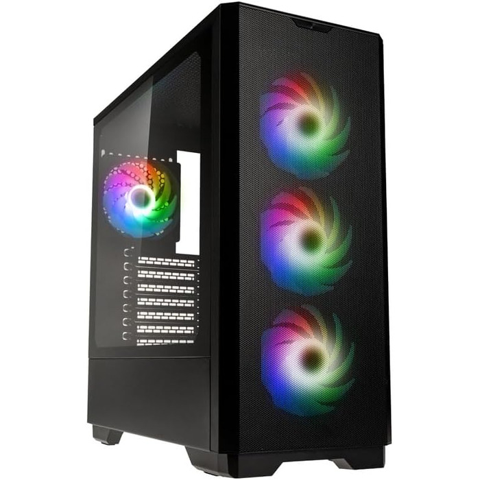 Корпус для ПК KOLINK Unity Solar, E-ATX, 4x ARGB/PWM 120 мм вентилятори, загартоване скло, 400 мм для відеокарти, чорний, Mid-Tower