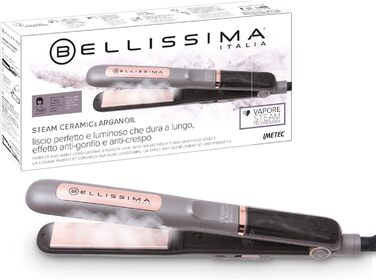 Прасочка Bellissima Steam з керамічно-аргановим покриттям, паровий стайлер, 3 температурні режими, швидкий нагрів, автоматичне вимкнення