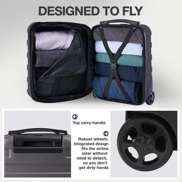 Ручна поклажа Cabin Max Luggage Trolley, валіза для переліту 40x30x20 см, 24л, на 2 колесах, Graphite
