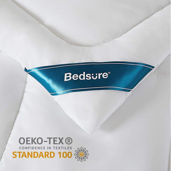 Ковдра BEDSURE 135x200 см, 4-сезонна, стегане покриття, сертифікат Oeko-Tex, білий колір, для алергіків