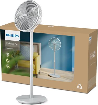 Вентилятор підлоговий Philips Series 5000 CX5535/11 з пультом, таймером, 3 швидкості, 40 Вт, білий