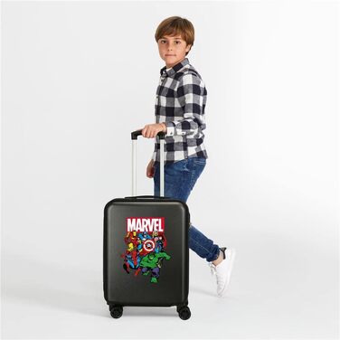 Дитяча валіза Marvel Avengers Sky, чорна, 38x55x20 см, жорсткий ABS, кодовий замок, 34 л, 2,6 кг, 4 подвійні колеса, ручна поклажа