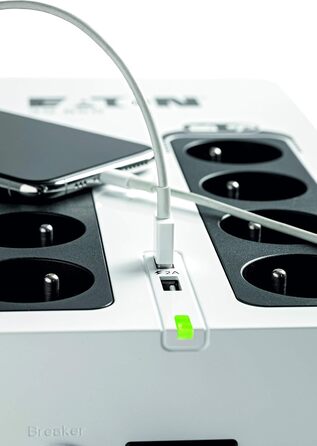 USV Eaton 3S Mini 36W для роутерів, камер та Smart Home (700VA/DIN) - Білий/Чорний