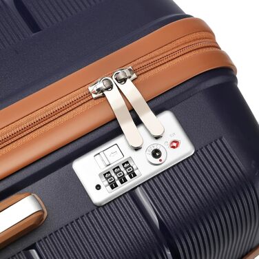 Середній жорсткий валіз British Traveller 66 см, 100% поліпропілен, 8 коліс, TSA-замок, синій, ручна поклажа