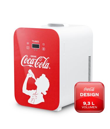 Автомобільний міні-холодильник Coca-Cola °CUBES 9,3л з LCD-дисплеєм та скляними дверцятами, 12В/220В