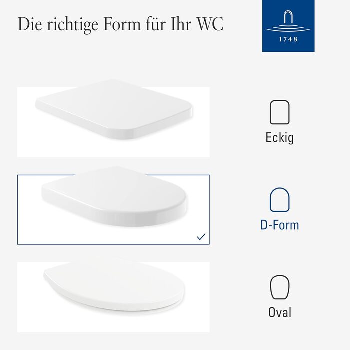 Сидіння для унітаза Villeroy & Boch Architectura D-подібне, біле глянцеве, з мікроліфтом (SoftClose), знімне, термостійкий дуропласт, оригінальна запчастина 98M9C101