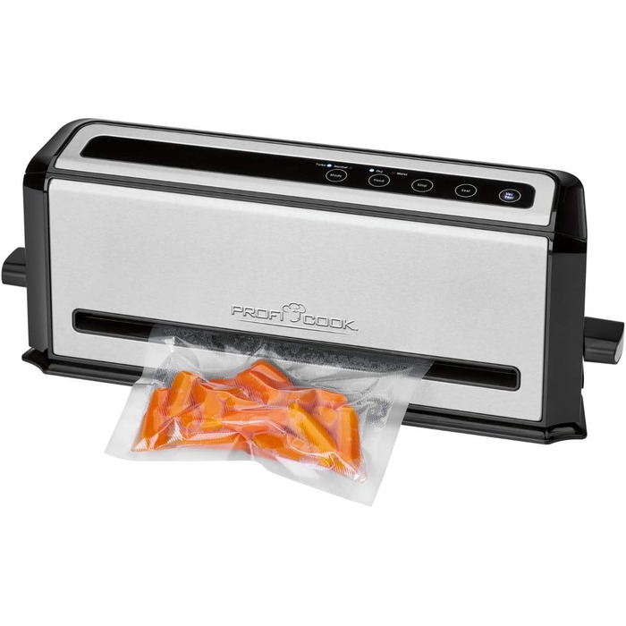 ProfiCook PC-VK 1080 Вакуумний пакувальник з насосом для Sous Vide | 12 л/хв, нержавіюча сталь, 10 пакетів