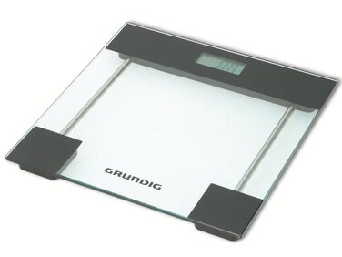 Електронні ваги для ванної Grundig, загартоване скло, до 180 кг, вимірювання в кг/фунтах/стоунах, 2xAAA, зелений колір