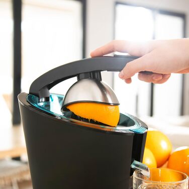 Електрична цитрусова вижималка Cecotec EssentialVita Hyden 600 Вт, сталеве сито, 2 знімні конуси, система захисту від крапель