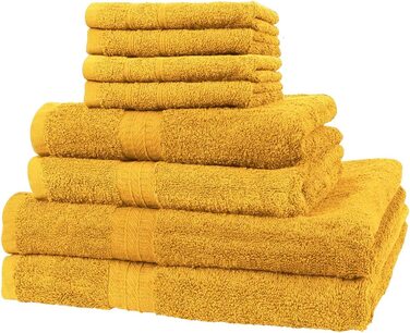 Набір рушників 8 шт: 4×30x30 см, 2×140x70 см, 2×100x50 см, жовті