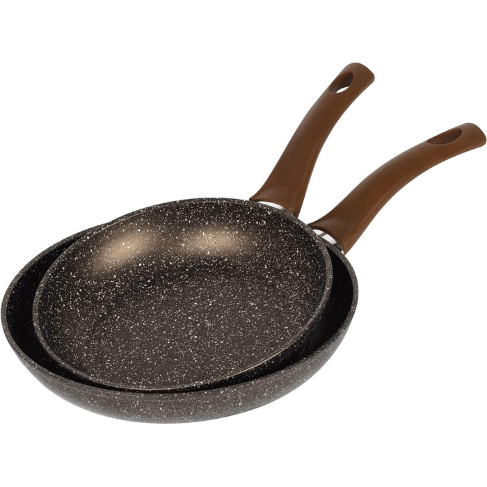 Набір сковорідок Bergner Root 2 шт. 20/24 см, антипригарне покриття, індукція, алюміній, ергономічна ручка, для всіх плит