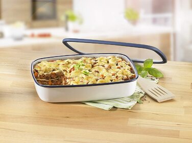 Емальований контейнер HoneyWare CLASSIC LINE з кришкою, 3 л, плоский, термостійкий до 400°C, підходить для всіх типів плит, духовки та гриля, для зберігання їжі та приготування страв