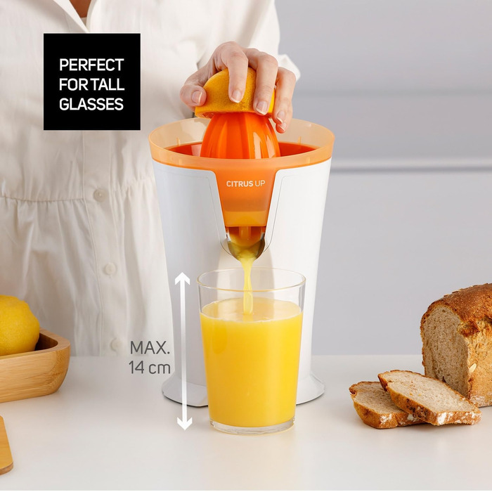 Цитрусовий прес електричний Taurus Citrus Compact 800 мл, білий - подвійний рух, BPA-free, компактний